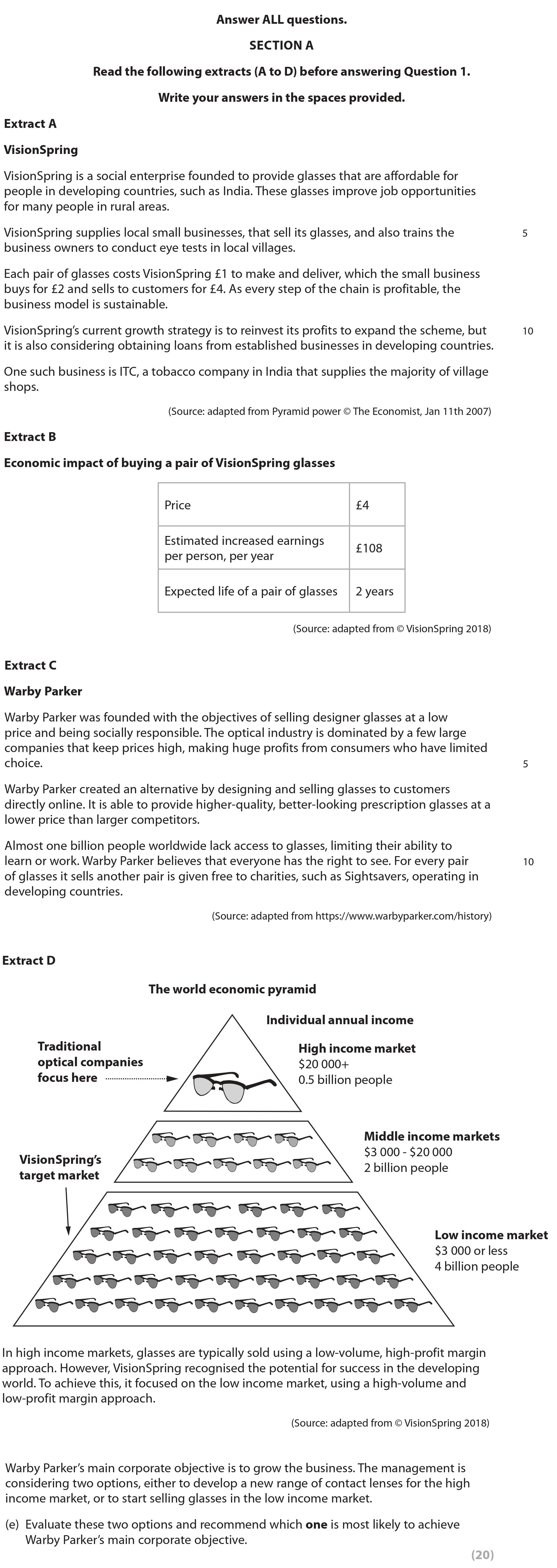 Evaluate-VisionSpring-and-recommend-which-one-is-most-likely-to-achieve-Warby-Parker’s-main-corporate-objective-Edexcel-A-Level Business-Question 1-2019-Paper 2.png