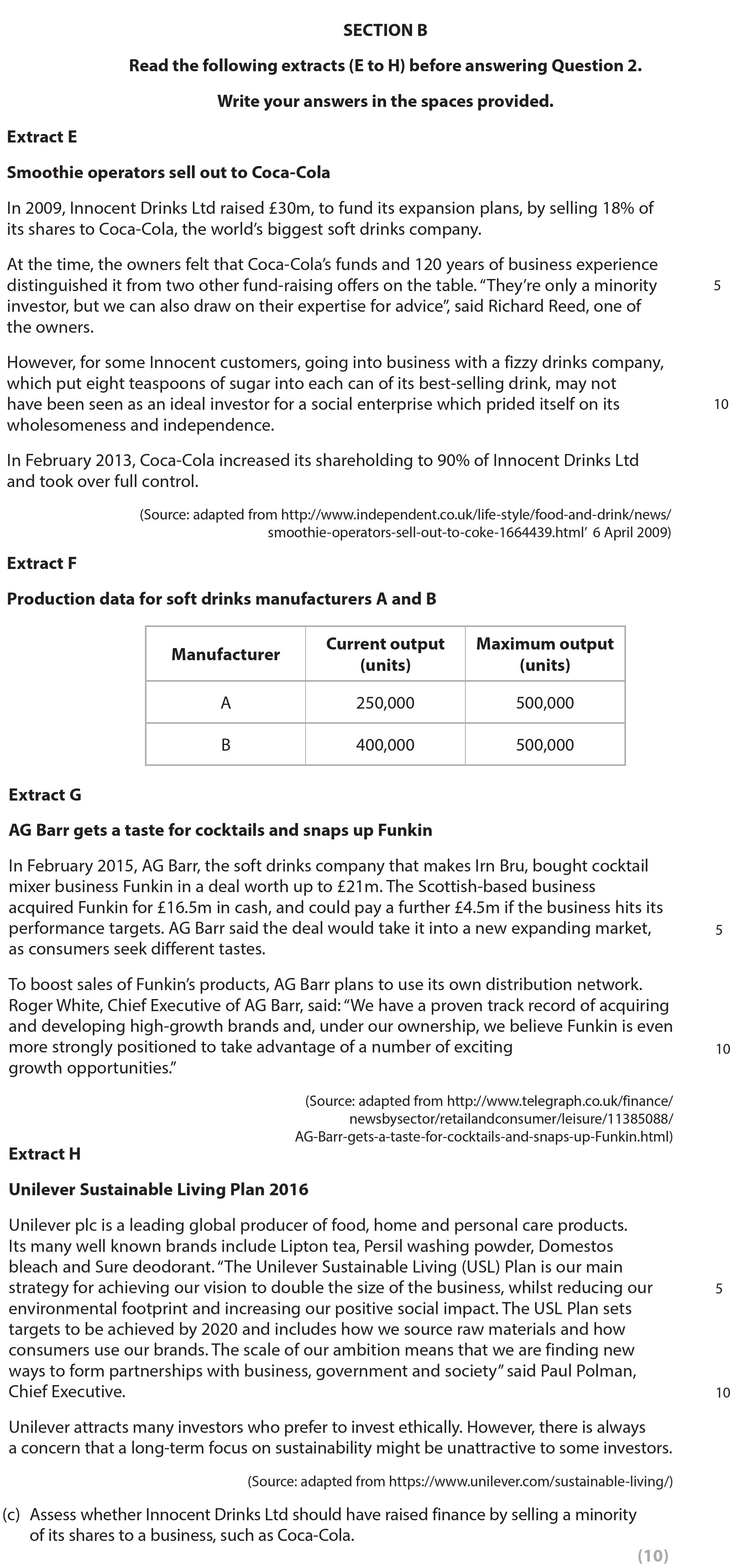 Assess-whether-Innocent-Drinks-Ltd-should-have-raised-finance-by-selling-a-minority-of-its-shares-to-shareholders,-such-as-Coca-Cola.-Edexcel-A-Level Business-Question 2-2017-Paper 2.png