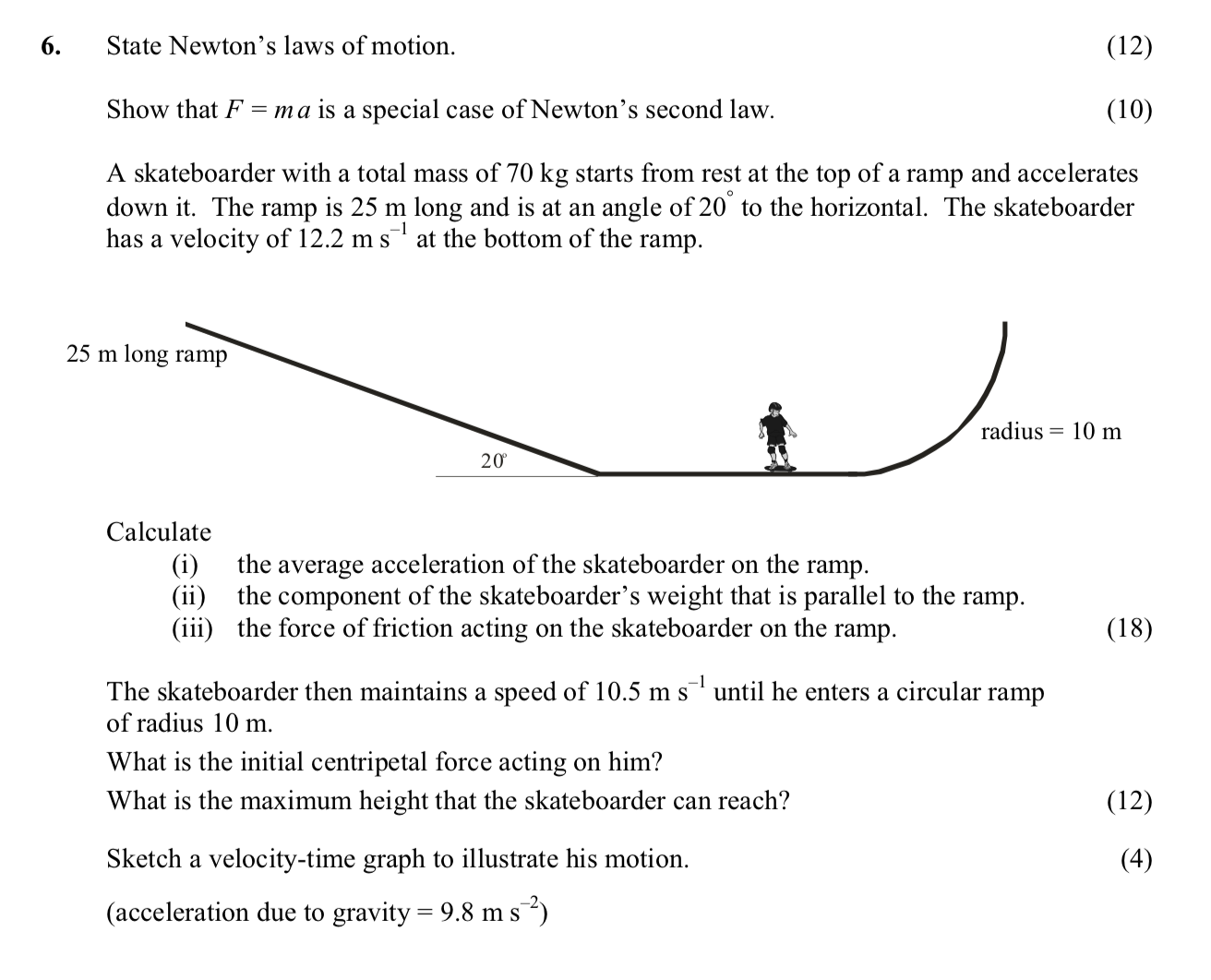 State-Newton's-laws-of-motion-Leaving Cert Physics-Question 6-2009.png
