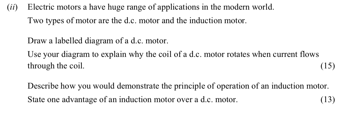 Electric-motors-have-huge-range-of-applications-in-the-modern-world-Leaving Cert Physics-Question ii-2016.png