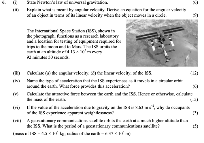 State-Newton's-law-of-universal-gravitation-Leaving Cert Physics-Question 6-2013.png