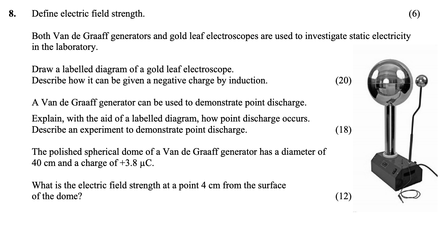 Define-electric-field-strength-Leaving Cert Physics-Question 8-2015.png