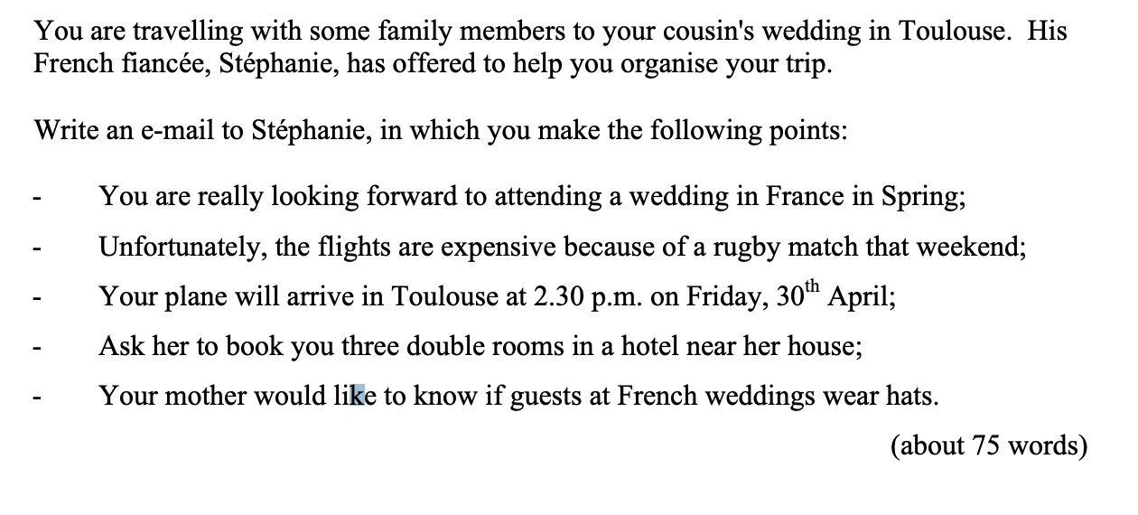 You-are-travelling-with-some-family-members-to-your-cousin's-wedding-in-Toulouse-Leaving Cert French-Question Question 1-2010.png
