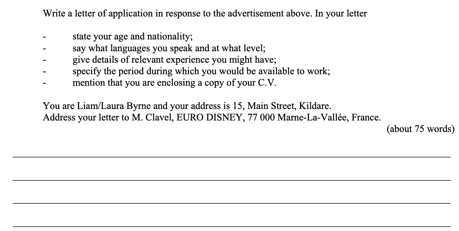 Write-a-letter-of-application-in-response-to-the-advertisement-above-Leaving Cert French-Question 1-2003.png