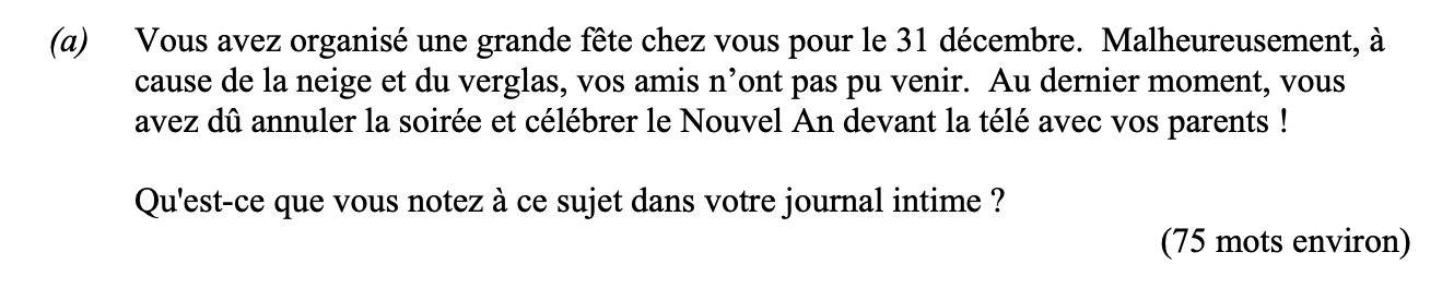 Vous-avez-organisé-une-grande-fête-chez-vous-pour-le-31-décembre-Leaving Cert French-Question 1(a)-2010.png