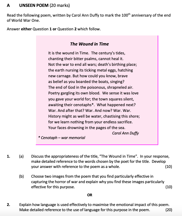 Discuss-the-appropriateness-of-the-title,-“The-Wound-in-Time”-Leaving Cert English-Question 1-2019.png