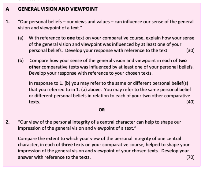 “Our-personal-beliefs-–-our-views-and-values-–-can-influence-our-sense-of-the-general-vision-and-viewpoint-of-a-text.”--(a)-With-reference-to-one-text-on-your-comparative-course,-explain-how-your-sense-of-the-general-vision-and-viewpoint-was-influenced-by-at-least-one-of-your-personal-beliefs-Leaving Cert English-Question 1-2019.png