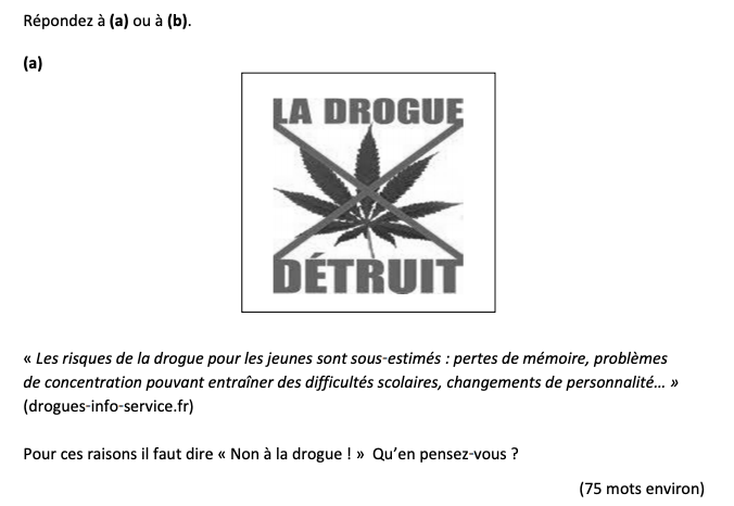 Répondez-à-(a)-ou-à-(b)-Leaving Cert French-Question 1-2019.png