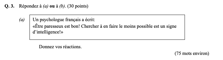 Répondez-à-(a)-ou-à-(b)-Leaving Cert French-Question 3-2005.png