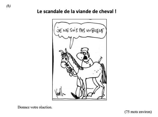 Le-scandale-de-la-viande-de-cheval-!--Je-ne-suis-pas-un-boeuf-Leaving Cert French-Question (b)-2013.png