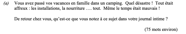 Vous-avez-passé-vos-vacances-en-famille-dans-un-camping-Leaving Cert French-Question 1(a)-2016.png