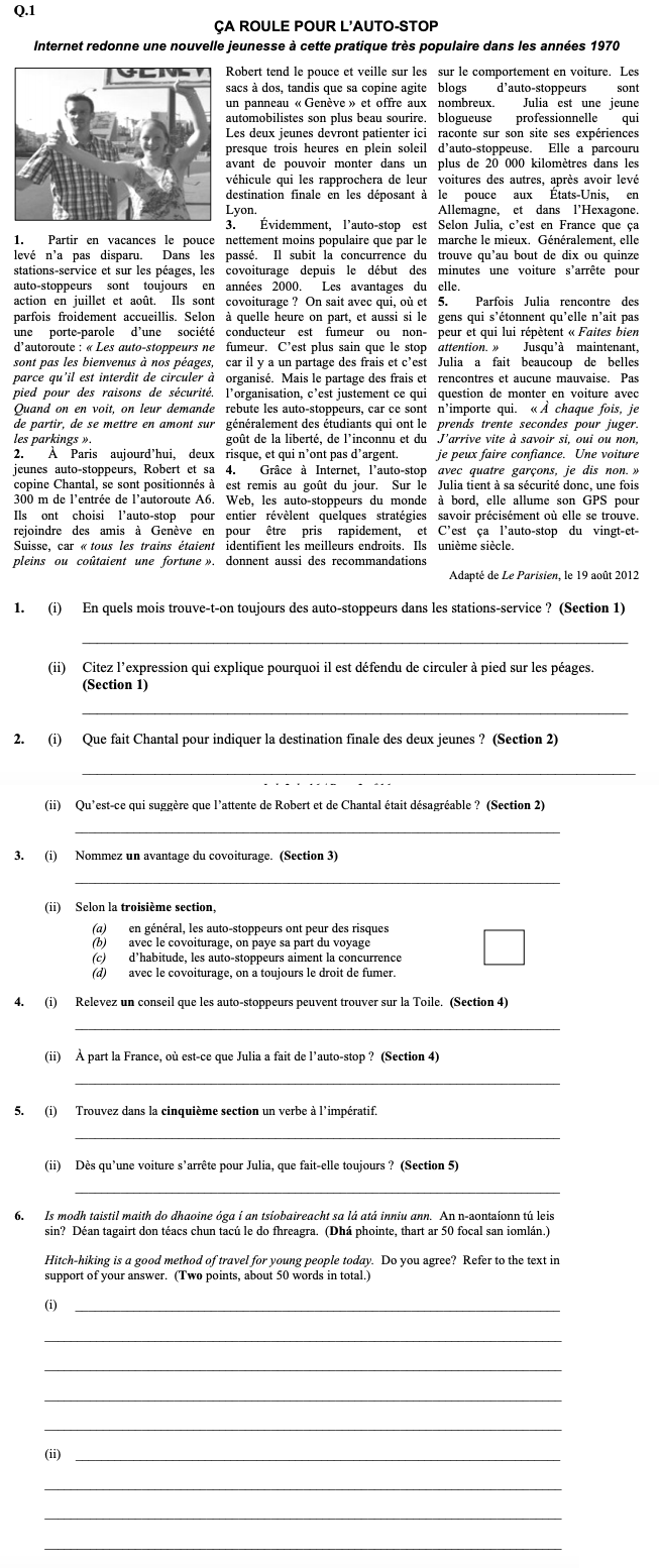 1.-Partir-en-vacances-le-pouce-levé-n'a-pas-disparu-Leaving Cert French-Question 1-2013.png
