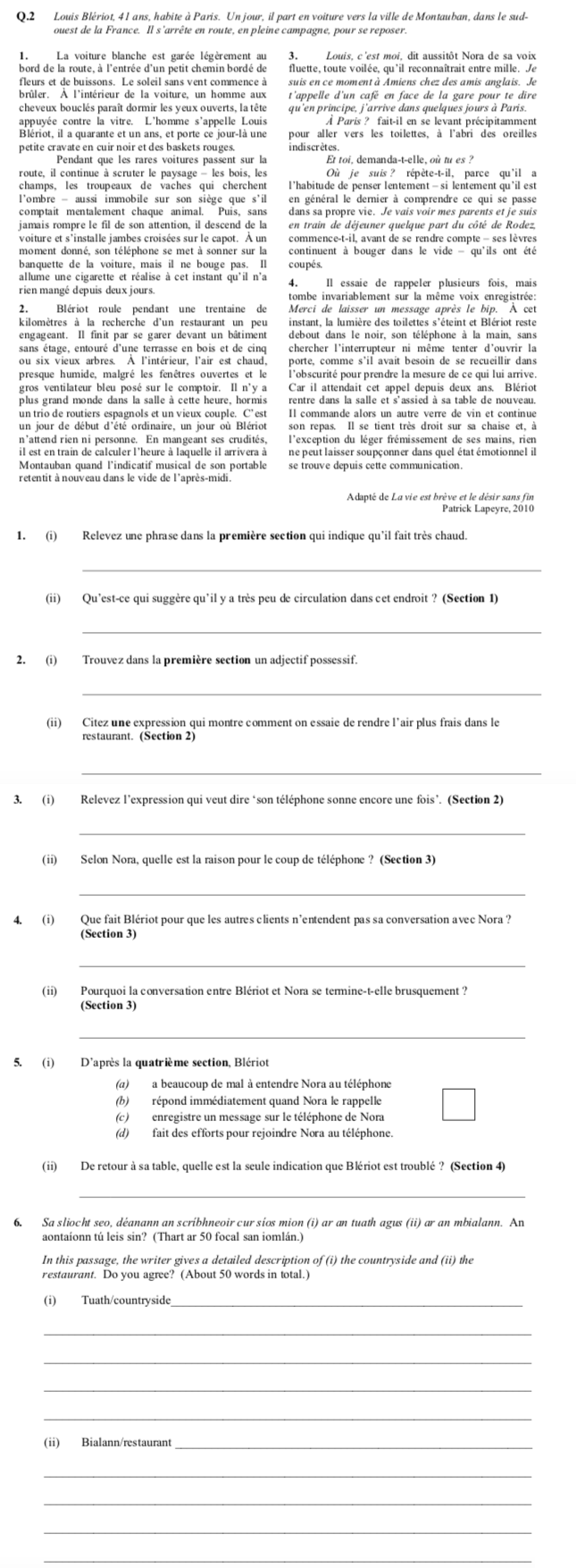 1.-Relevez-une-phrase-dans-la-première-section-qui-indique-qu'il-fait-très-chaud-Leaving Cert French-Question Q.2-2012.png