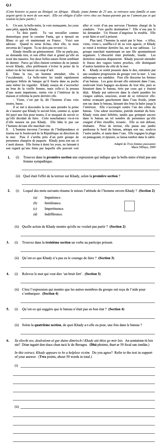 Voici-l'histoire-qui-se-passe-au-Sénégal,-en-Afrique-Leaving Cert French-Question 2-2010.png