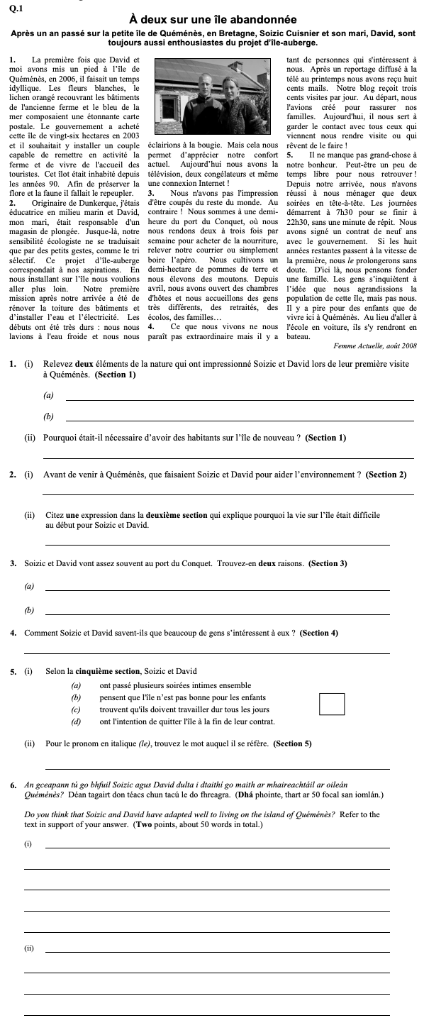 À-deux-sur-une-île-abandonnée--Après-un-passé-sur-la-petite-île-de-Quémenés,-en-Bretagne,-Soizée-Cuisinier-et-son-mari,-David,-sont-toujours-aussi-enthousiastes-du-projet-d'île-auberge-Leaving Cert French-Question Q.1-2009.png