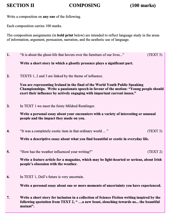 You-are-representing-Ireland-in-the-final-of-the-World-Youth-Public-Speaking-Championships-Leaving Cert English-Question 2-2014.png
