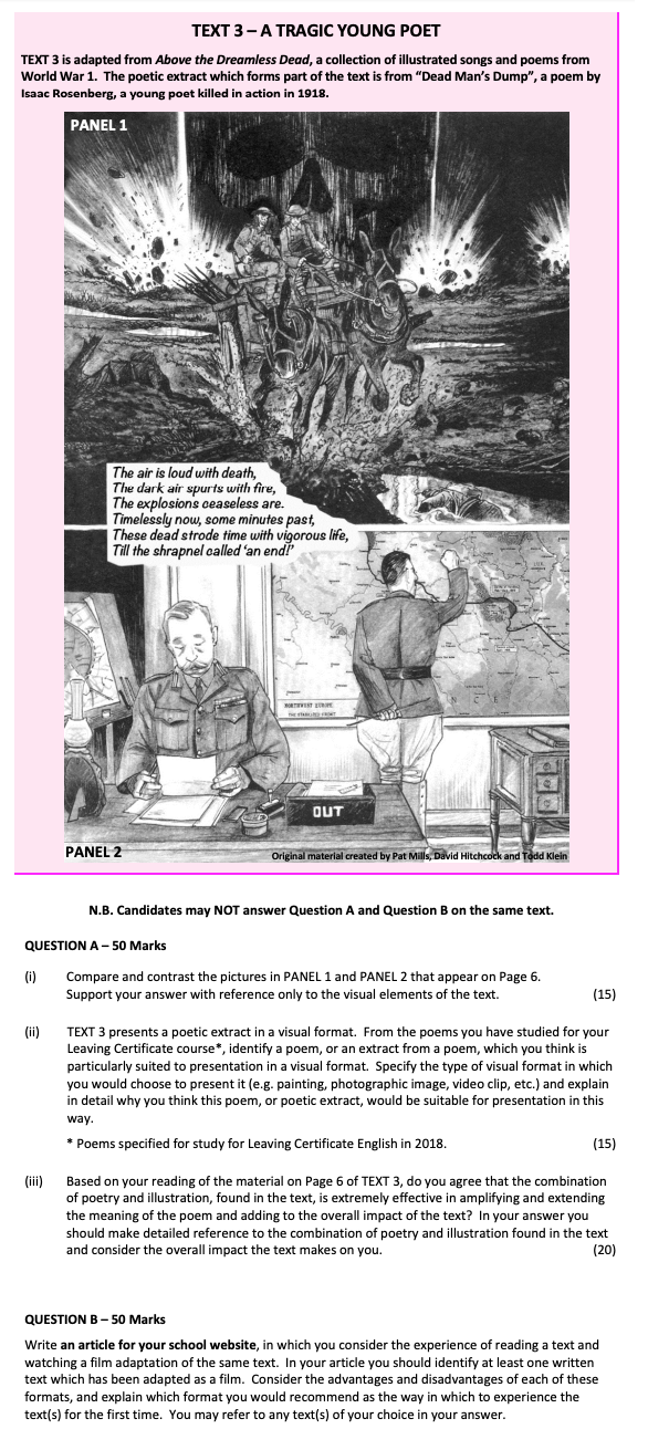 Compare-and-contrast-the-pictures-in-PANEL-1-and-PANEL-2-that-appear-on-Page-6-Leaving Cert English-Question QUESTION A – 50 Marks-2018.png