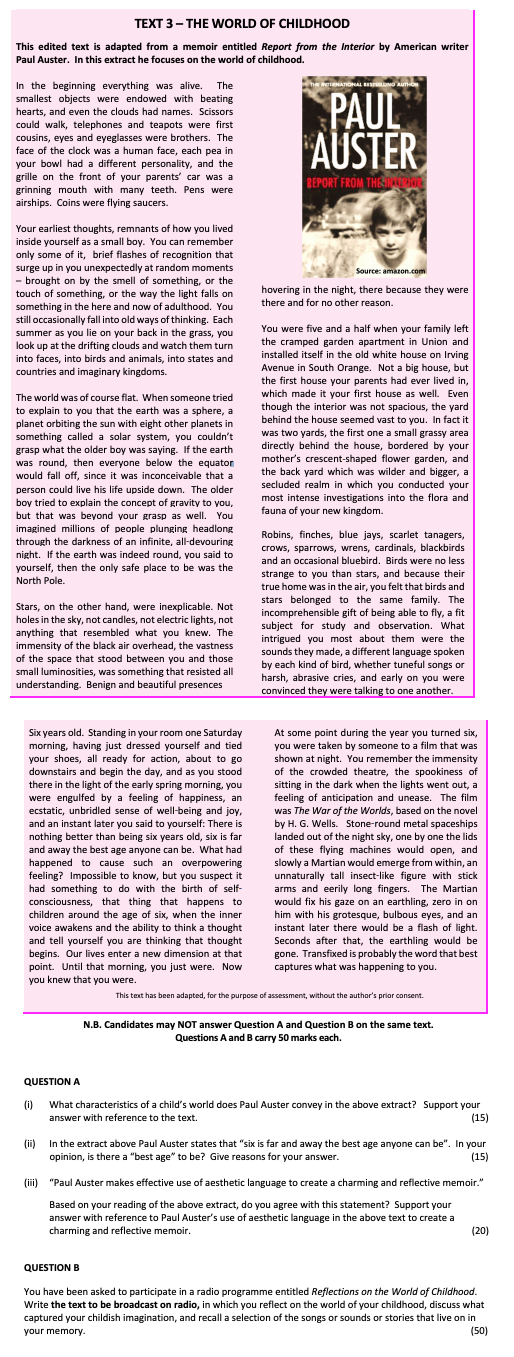 What-characteristics-of-a-child’s-world-does-Paul-Auster-convey-in-the-above-extract?-Support-your-answer-with-reference-to-the-text-Leaving Cert English-Question QUESTION A-2017.png