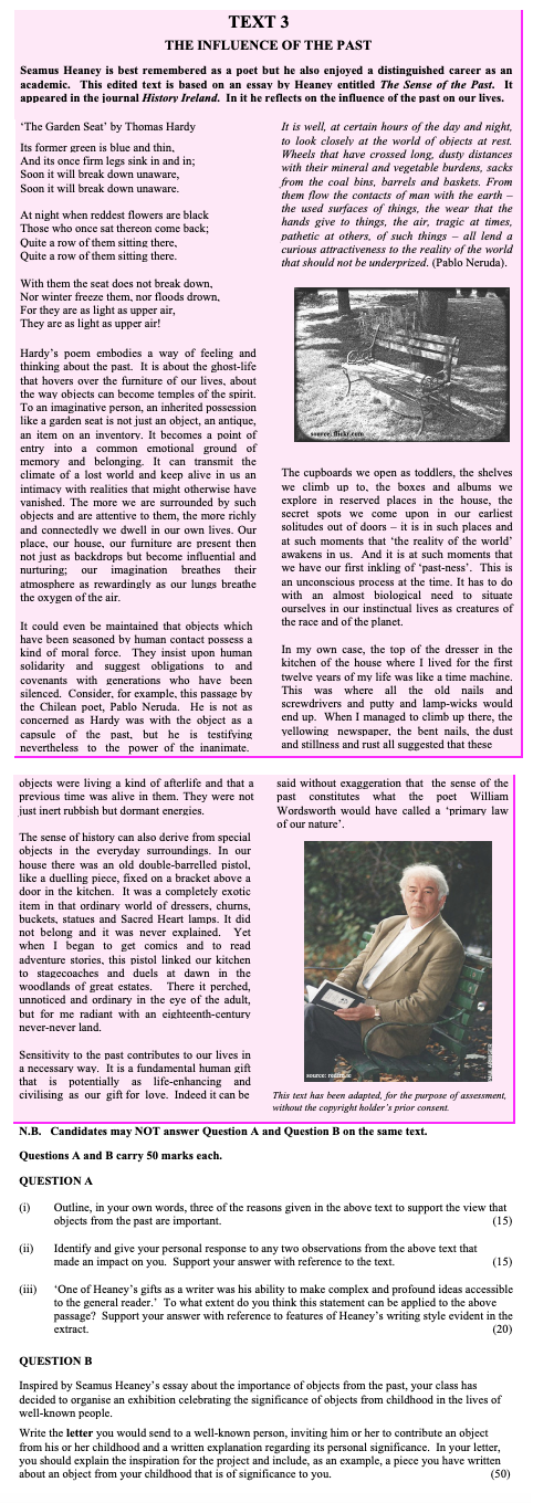 Outline,-in-your-own-words,-three-of-the-reasons-given-in-the-above-text-to-support-the-view-that-objects-from-the-past-are-important-Leaving Cert English-Question QUESTION A-2014.png