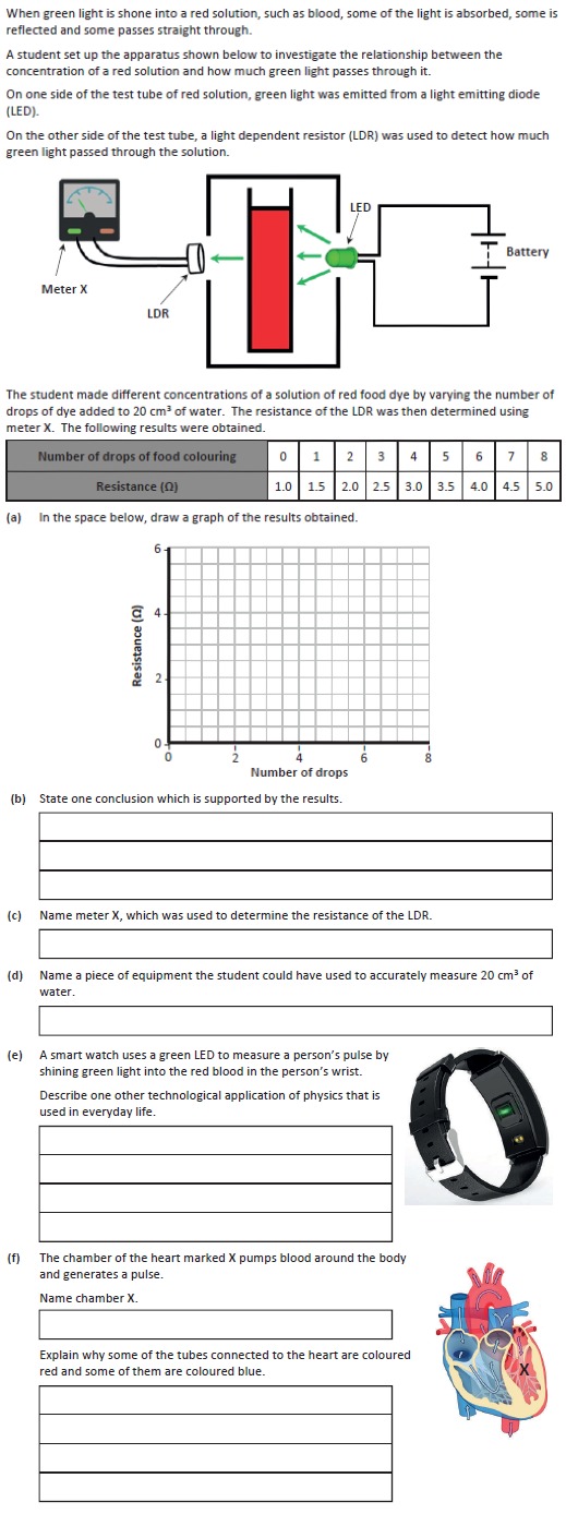 When-green-light-is-shone-into-a-red-solution,-such-as-blood,-some-of-the-light-is-absorbed,-some-is-reflected-and-some-passes-straight-through-Junior Cycle Science-Question 12-2019.png
