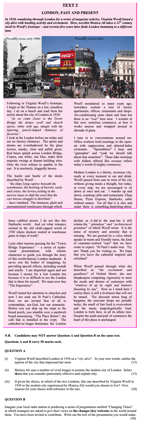 Virginia-Woolf-described-London-in-1930-as-a-“city-alive”-Leaving Cert English-Question QUESTION A-2007.png