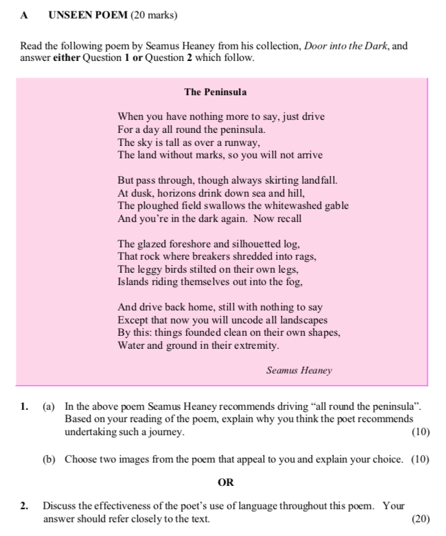In-the-above-poem-Seamus-Heaney-recommends-driving-“all-round-the-peninsula”-Leaving Cert English-Question 1(a)-2014.png