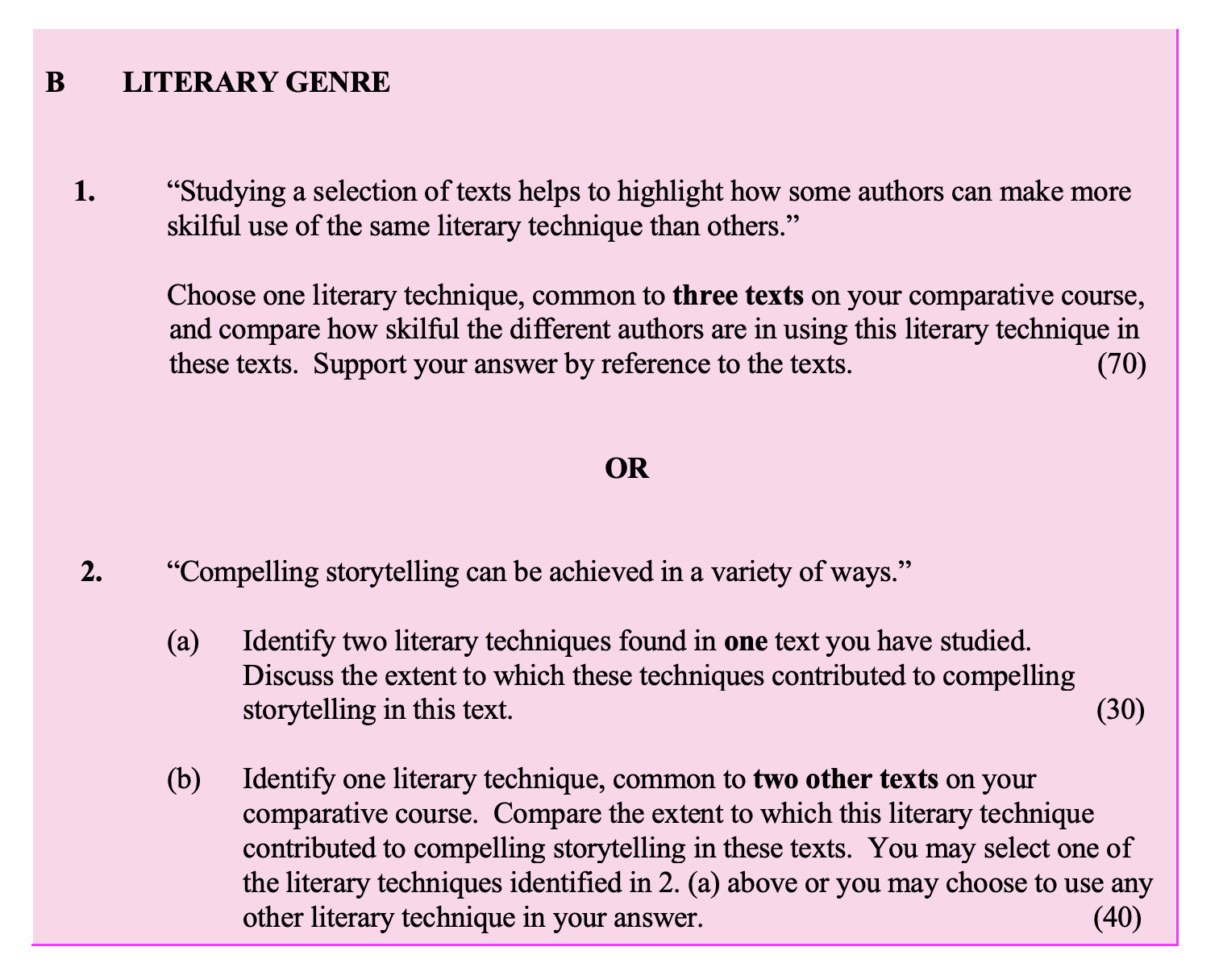 “Studying-a-selection-of-texts-helps-to-highlight-how-some-authors-can-make-more-skilful-use-of-the-same-literary-technique-than-others.”--Choose-one-literary-technique,-common-to-three-texts-on-your-comparative-course,-and-compare-how-skilful-the-different-authors-are-in-using-this-literary-technique-in-these-texts-Leaving Cert English-Question 1-2015.png