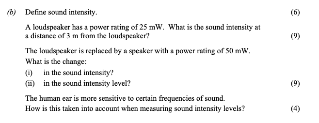 Define-sound-intensity-Leaving Cert Physics-Question b-2007.png
