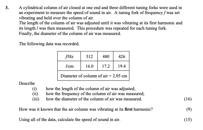 A-cylindrical-column-of-air-closed-at-one-end-and-three-different-tuning-forks-were-used-in-an-experiment-to-measure-the-speed-of-sound-in-air-Leaving Cert Physics-Question 3-2006.png