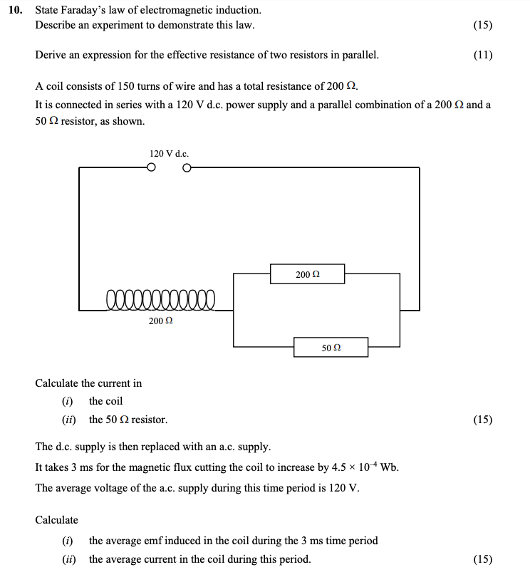 State-Faraday's-law-of-electromagnetic-induction-Leaving Cert Physics-Question 10-2016.png
