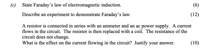 State-Faraday's-law-of-electromagnetic-induction-Leaving Cert Physics-Question 12(c)-2007.png