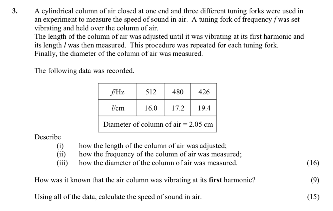 A-cylindrical-column-of-air-closed-at-one-end-and-three-different-tuning-forks-were-used-in-an-experiment-to-measure-the-speed-of-sound-in-air-Leaving Cert Physics-Question 3-2006.png
