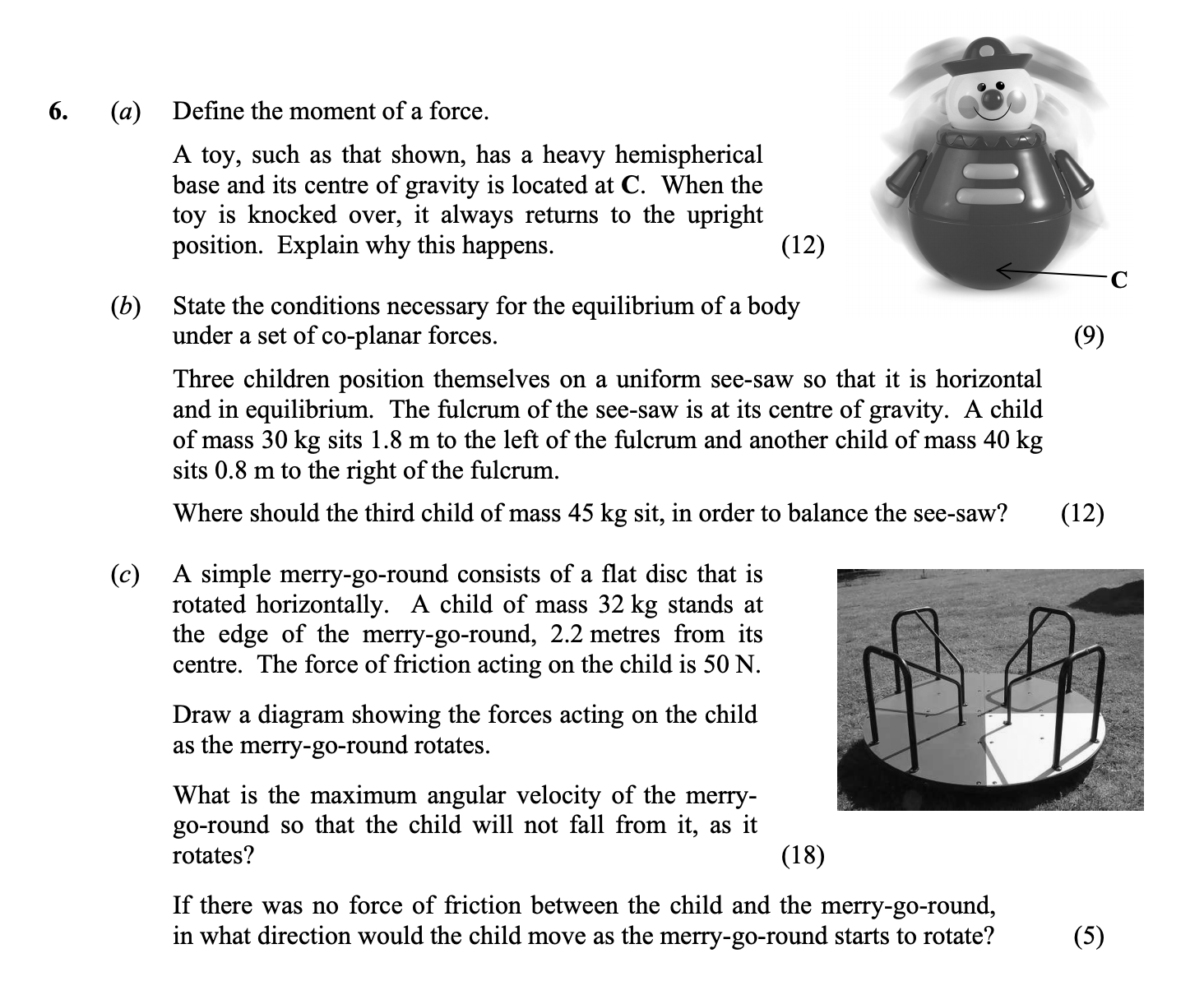 Define-the-moment-of-a-force-Leaving Cert Physics-Question 6-2011.png