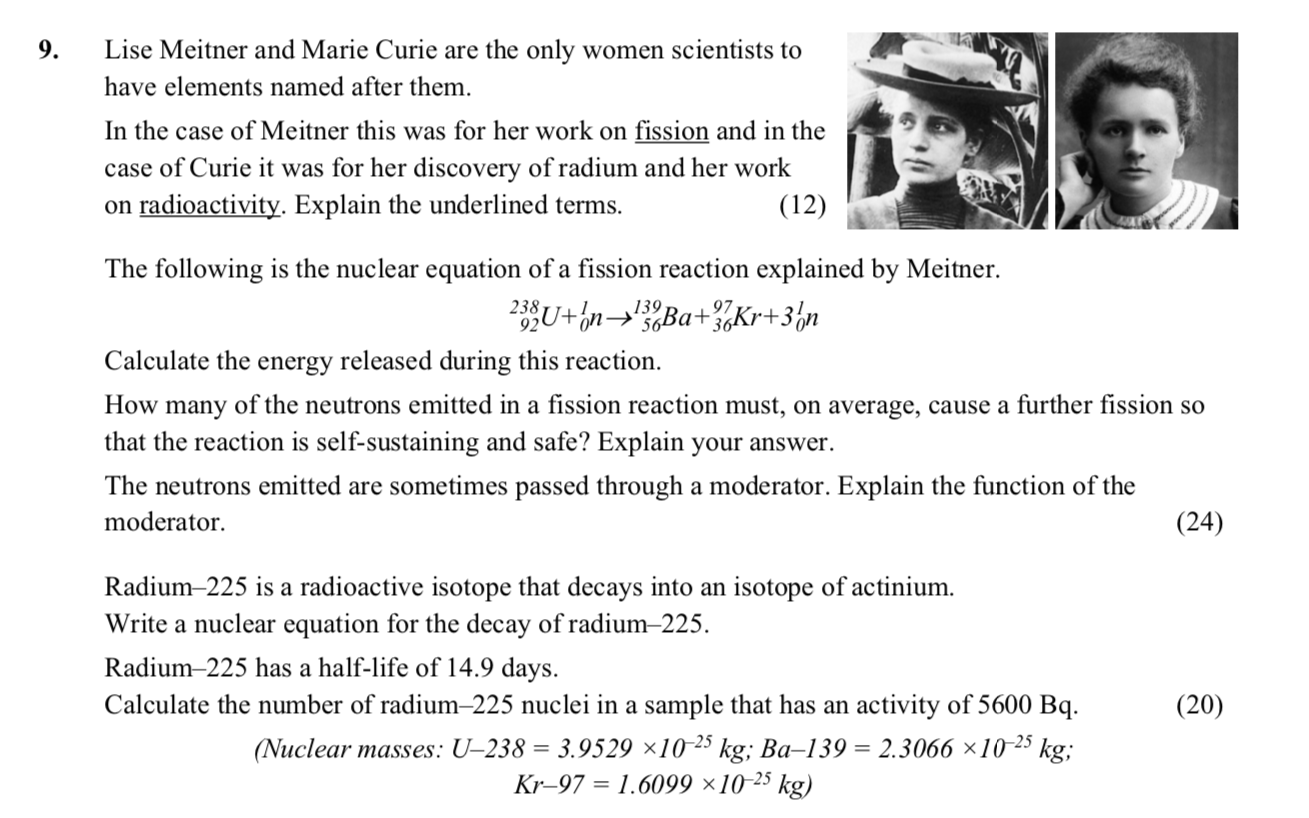 Lise-Meitner-and-Marie-Curie-are-the-only-women-scientists-to-have-elements-named-after-them-Leaving Cert Physics-Question 9-2016.png