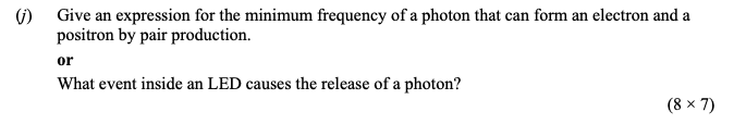 Give-an-expression-for-the-minimum-frequency-of-a-photon-that-can-form-an-electron-and-a-positron-by-pair-production-Leaving Cert Physics-Question (j)-2013.png