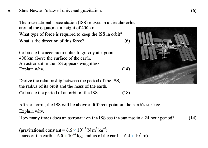 State-Newton's-law-of-universal-gravitation-Leaving Cert Physics-Question 6-2008.png