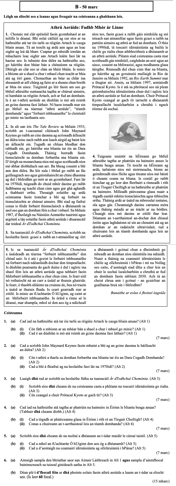 2.-Cad-a-scríobh-John-Maynard-Keynes-faoin-mbaitt-a-bhíonn-ag-gcine-doanna-le-hailleacht-an-dúlra?-(Alt-2)--a)-Cén-t-athrú-a-chonaic-sé-sa-domhan-forbartha-sna-blianta-tar-éis-an-Dara-Cogadh-Domhanda?----Thógadh-eastát-mór-tionscalochta-agus-thionscail-ag-fás-Leaving Cert Irish-Question 2-2016.png