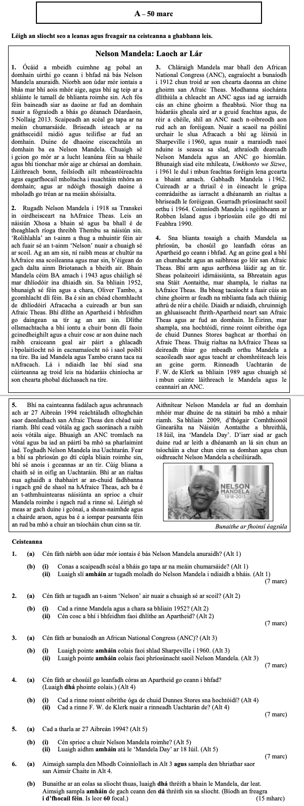 Cén-fáth-ná-bíón-aon-údar-mór-iontaois-é-bás-Nelson-Mandela-anois?-(Alt-1)----Bhí-anois-mór-Leaving Cert Irish-Question 1-2014.png