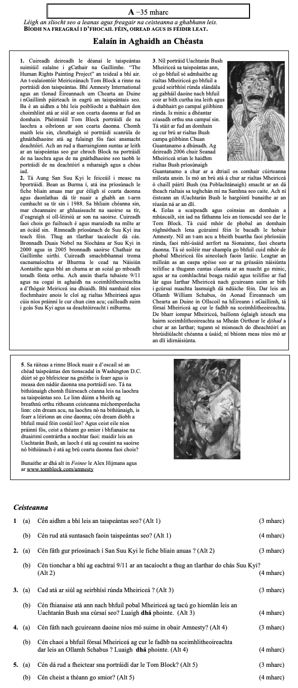 1.-Cén-aidhm-a-bhí-leis-na-taispeántas-seo?-(Alt-1)---Ba-é-aidhm-na-h-aidhme-le-taispeántas-seo,-a-thabharfadh-do-chomhiltí-ar-siúl-ar-son-cearta-daonna-ar-fud-an-domhain-Leaving Cert Irish-Question 1-2007.png