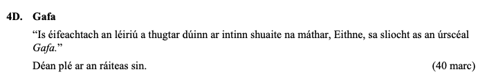 "Is-éifeachtach-an-léiriú-a-thugtar-dúinn-ar-intinn-shuaite-na-máthar,-Eithne,-sa-sliocht-as-an-úrscéal-Gafa."-Déan-plé-ar-an-ráiteas-sin.-Leaving Cert Irish-Question 4D-2012.png