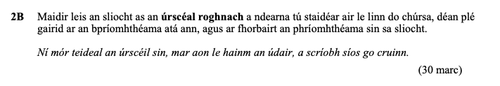 Maidir-leis-an-sliocht-as-an-úrscéal-roghnach-a-ndearna-tú-staidear-air-le-linn-do-chúrsa,-déan-plé-maidir-an-bpríomhthéama-atá-ann,-agus-ar-fhobairt-an-phríomhthéama-sin-sa-sliocht-Leaving Cert Irish-Question 2B-2012.png