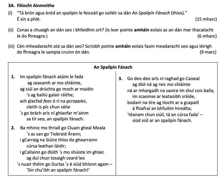 Filíocht-Ainmnithe--(i)-“Tá-brón-agus-bród-an-spailpín-le-feiceáil-go-soiléir-sa-dán-An-Spailpín-Fánach.”-É-sin-a-phlé-Leaving Cert Irish-Question 3A-2018.png