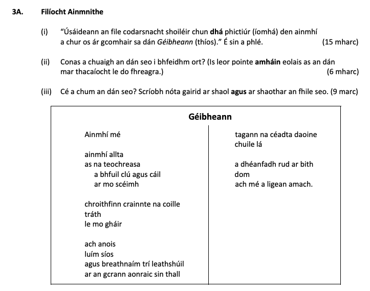 Filiócht-Ainmníthe--(i)-“Úsáideann-an-file-codarsnact-shoileír-chun-dhá-phictiúr-(íomhá)-den-ainmní-a-chur-os-ars-gcomhair-sa-dán-Géibheann-(thíos).”-É-sin-a-phlé-Leaving Cert Irish-Question 3A-2017.png