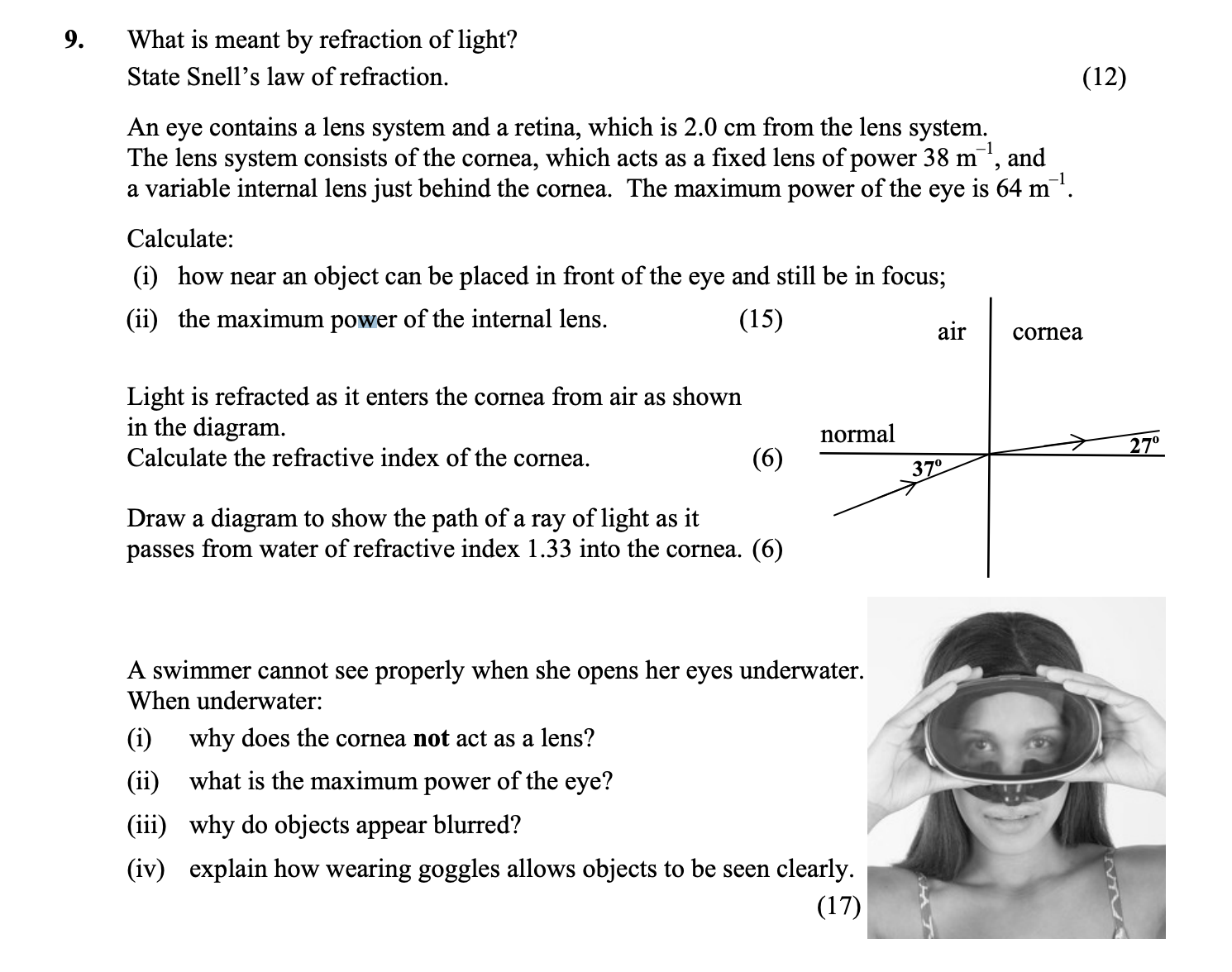What-is-meant-by-refraction-of-light?--State-Snell’s-law-of-refraction-Leaving Cert Physics-Question 9-2008.png