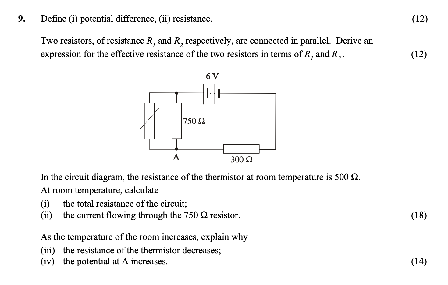 9.-Define-(i)-potential-difference,-(ii)-resistance-Leaving Cert Physics-Question 9-2005.png