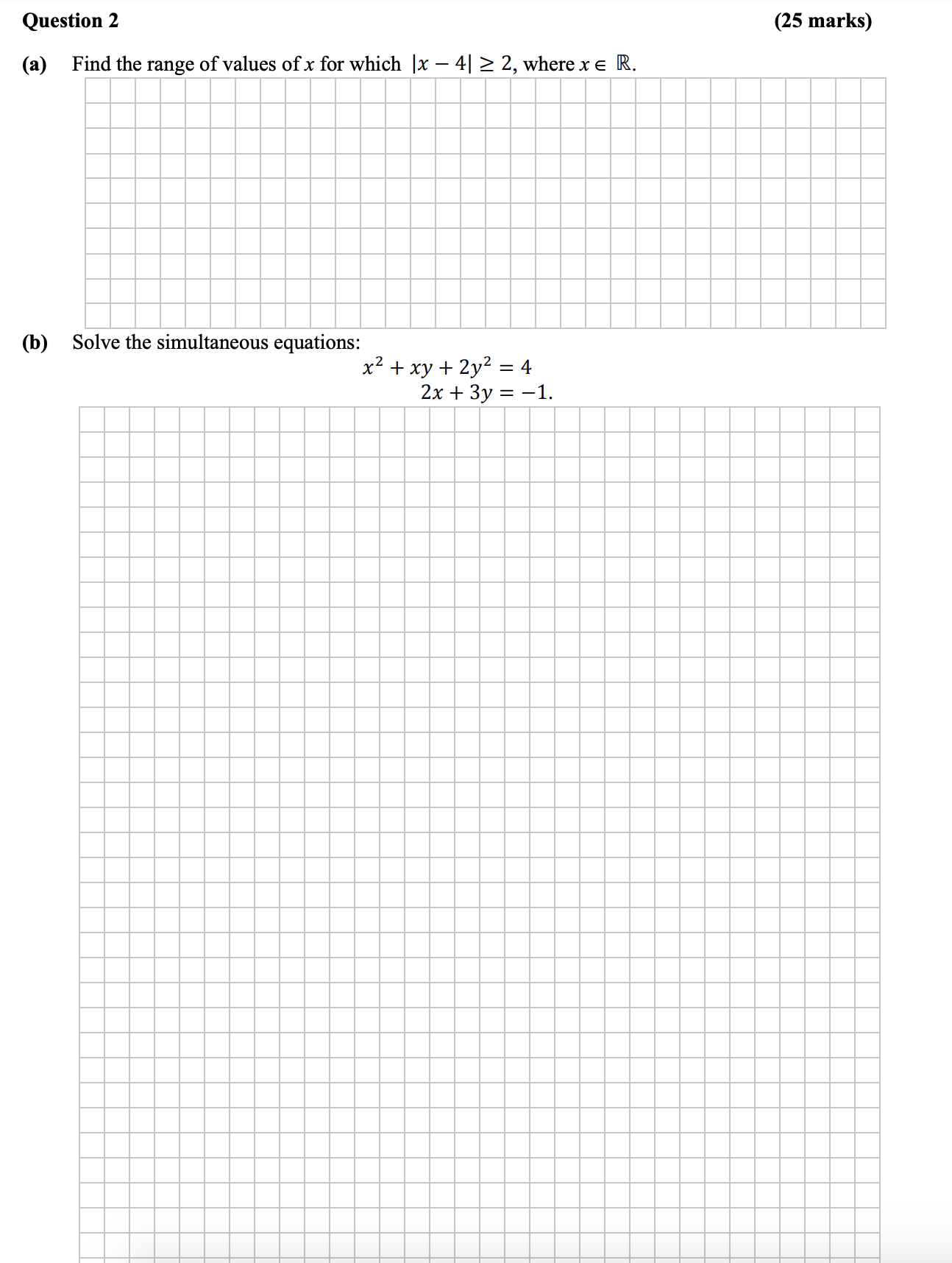 Find-the-range-of-values-of-$x$-for-which-$|x---4|-\geq-2$,-where-$x-\in-\mathbb{R}$-Leaving Cert Mathematics-Question 2-2016.png