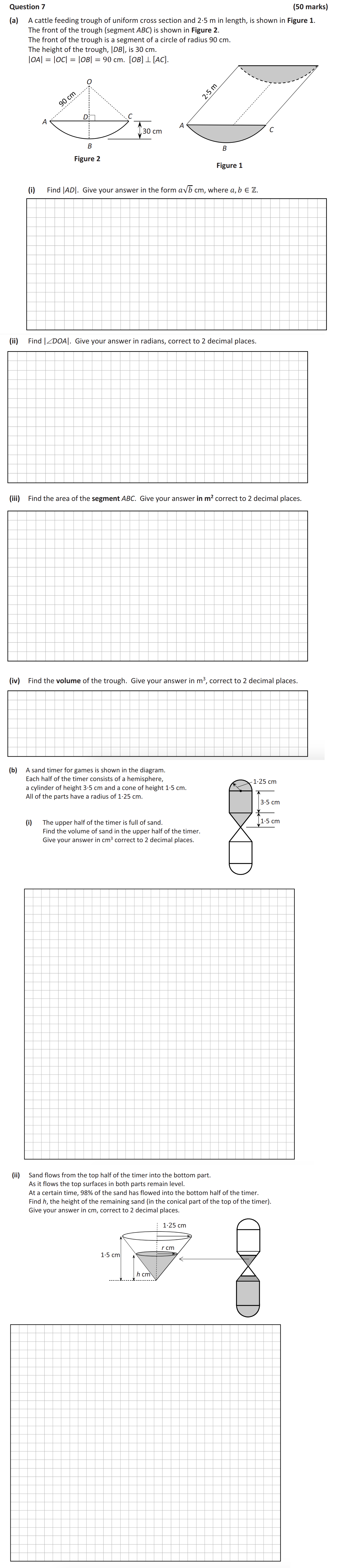 A-cattle-feeding-trough-of-uniform-cross-section-and-2.5-m-in-length,-is-shown-in-Figure-1-Leaving Cert Mathematics-Question 7-2019.png