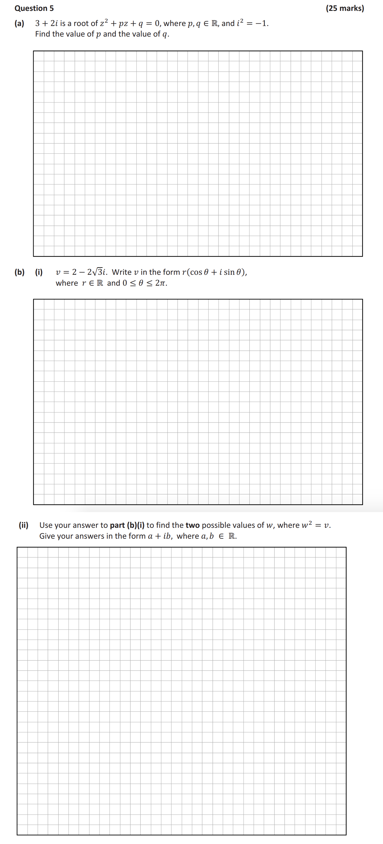 3-+-2i-is-a-root-of-$z^2-+-pz-+-q-=-0$,-where-$p,-q-\in-\mathbb{R}$,-and-$i^2-=--1$-Leaving Cert Mathematics-Question 5-2019.png