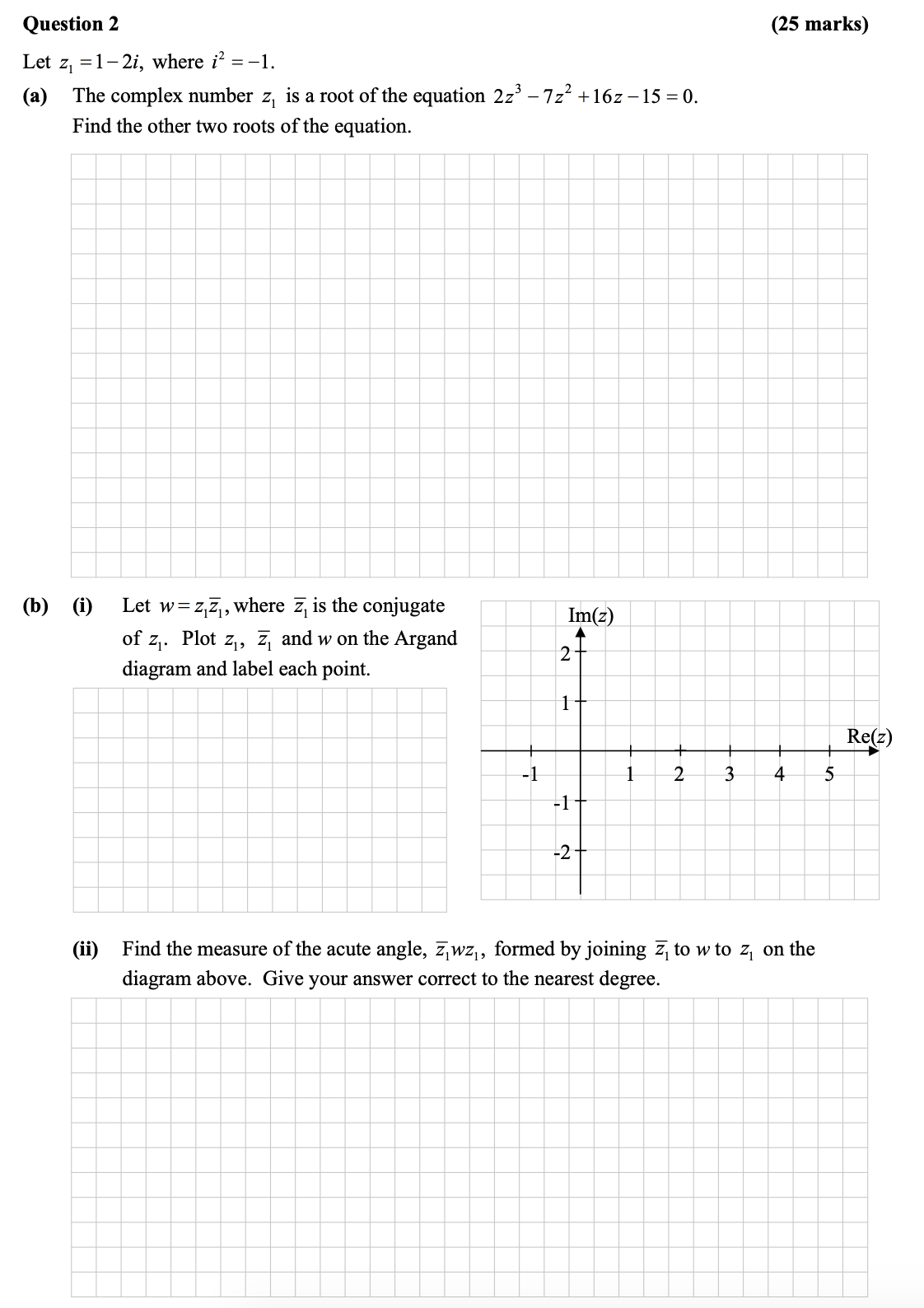 Let-$z_1-=-1---2i$,-where-$i^2-=--1$-Leaving Cert Mathematics-Question 2-2014.png