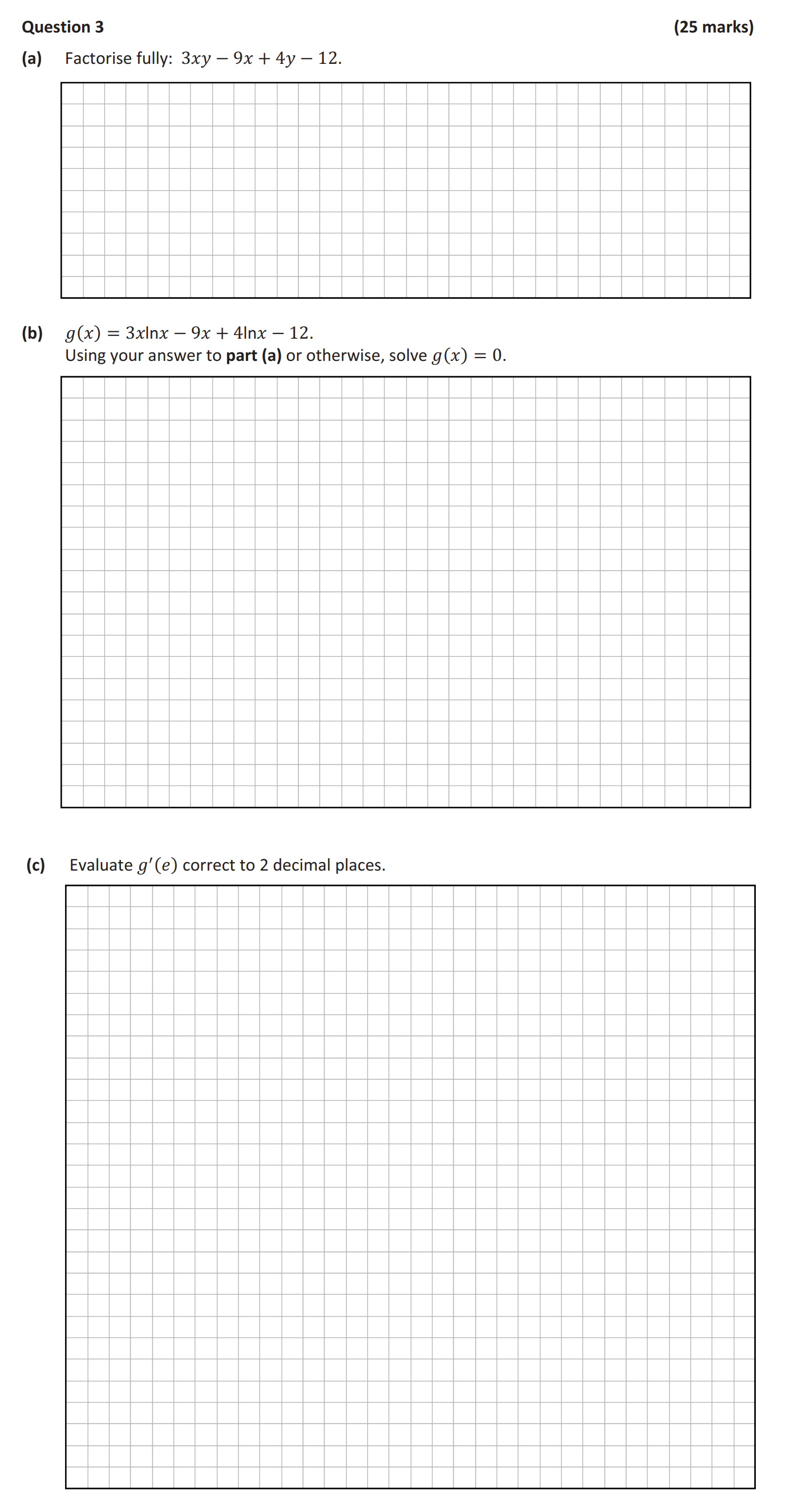 Question-3-(a)-Factorise-fully:-3xy-−-9x-+-4y-−-12-Leaving Cert Mathematics-Question 3-2019.png
